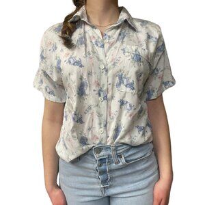 Floral Cottagecore Blouse Romantic Grannycore Top - Size S